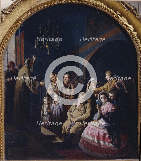 Sermon in a Village, 1861. Artist: Perov, Vasili Grigoryevich (1834-1882)