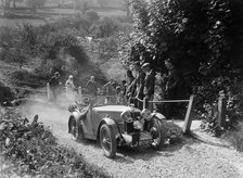 1933 MG J1 taking part in a West Hants Light Car Club Trial, Ibberton Hill, Dorset, 1930s. Artist: Bill Brunell.