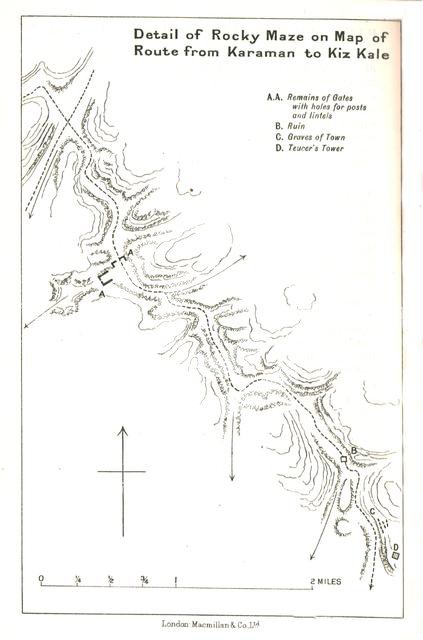 'Detail of Rocky Maze on Map of Route from Karaman to Kiz Kale', c1915.  Creator: Stanford's Geographical Establishment.