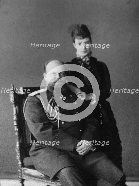 Tsar Alexander III and Tsarina Maria Fyodorovna of Russia, 1880s. Artist: Unknown