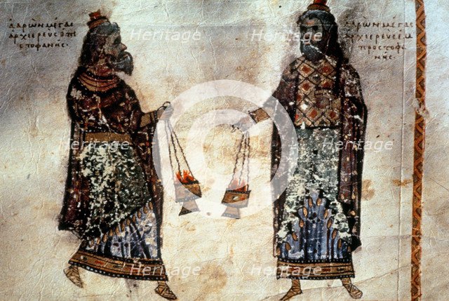 Icon. Figures with censers in the Monastery of Saint Catherine.