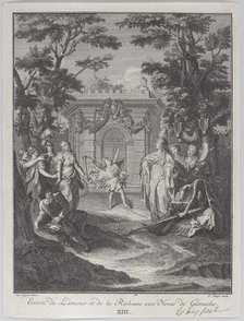 Plate 13: entrance of Love and Wealth to Gamache's wedding (Entrée de L'amour et de la Ric..., 1745. Creator: Pierre Tanje.