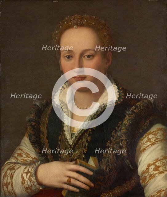 Portrait of Bianca Cappello (1548-1587), Grand Duchess of Tuscany, ca 1580-1585. Creator: Allori, Alessandro (1535-1607).