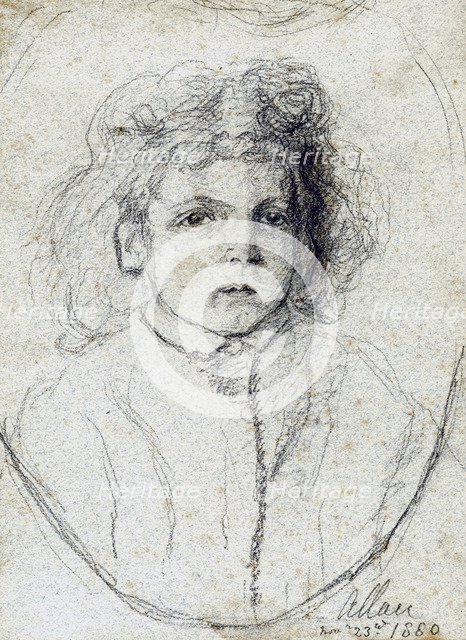 Portrait of a child, 1880.Artist: Allan
