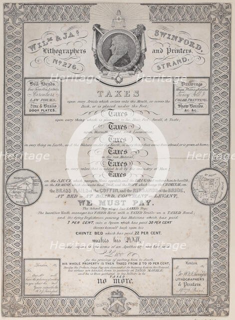 Trade Card for William and James Swinford, Lithographers and Printers, 19th century. Creator: Anon.