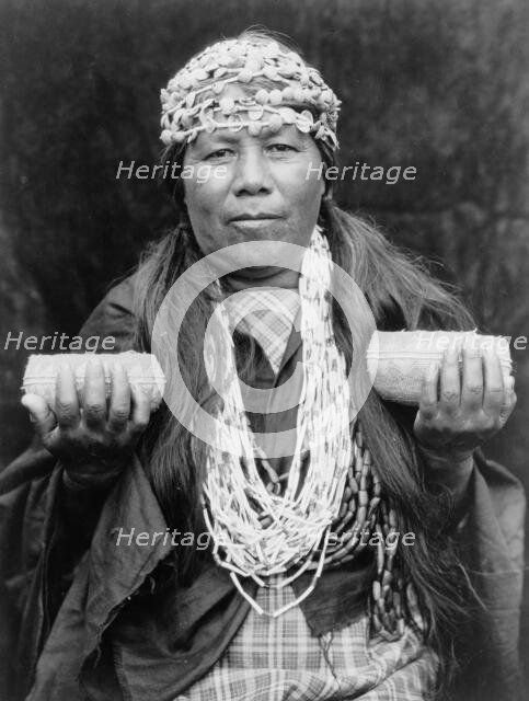 Hupa female shaman, c1923. Creator: Edward Sheriff Curtis.