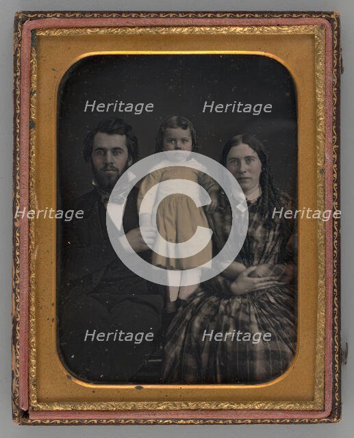 Untitled (Portrait of a Man, Woman and Girl), 1856. Creator: Unknown.