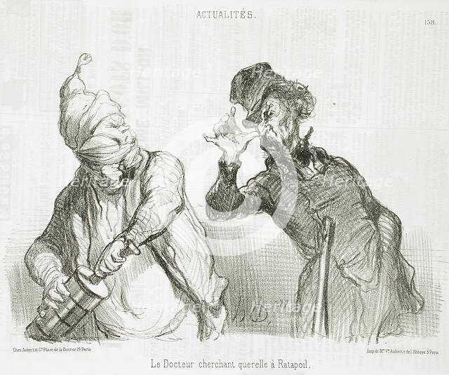 Le Docteur cherchant querelle à Ratapoil, 1851. Creator: Honore Daumier.