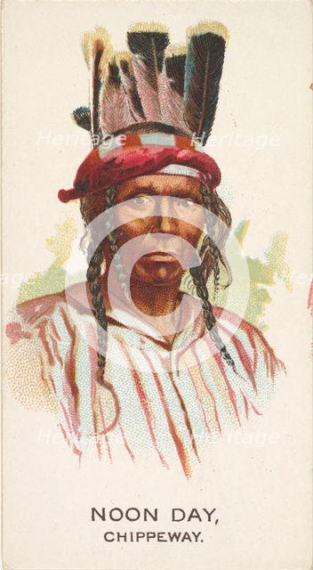 Noon Day, Chippeway, from the American Indian Chiefs series (N2) for Allen & Ginter Cigare..., 1888. Creator: Allen & Ginter.