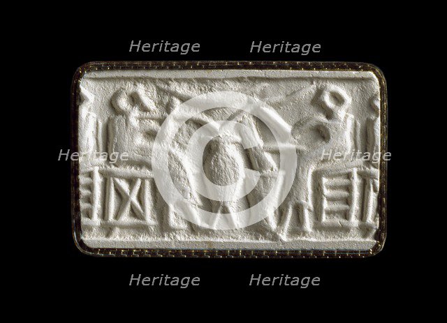 Cylinder Seal (Early Dynastic 'Human Activity' Scenes), ED II, 2750-2600 BC Artist: Unknown.