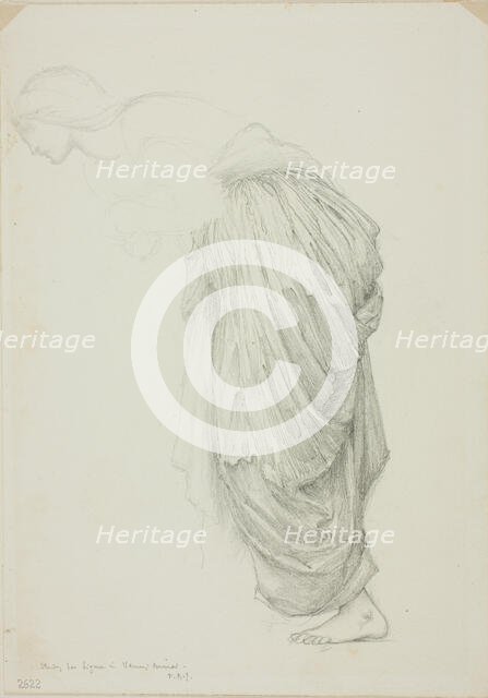 Bending Female Figure, study for Mirror of Venus, c. 1873-77. Creator: Sir Edward Coley Burne-Jones.
