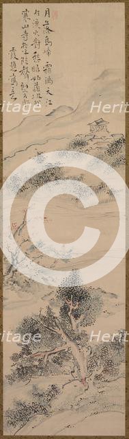 Illustration of Zhang Qi's Poem on the Cold Mountain Temple, 18th century. Creator: Ike Taiga (Japanese, 1723-1776).