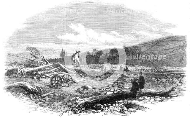 Illustrations of the Flood at Sheffield: the village of Malin Bridge after the flood, 1864. Creator: Unknown.