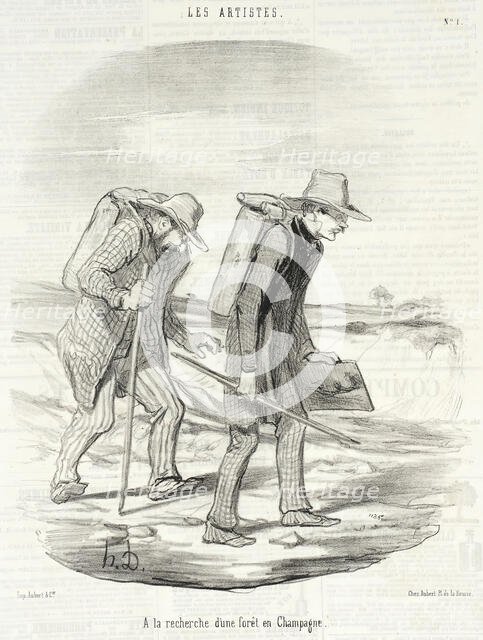 À la recherche d'une forêt en Champagne, 1848. Creator: Honore Daumier.