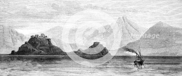 Pharaoh's Island (Jesirat Firaou), with Jebel-El-Nur, 1874. Creator: Unknown.