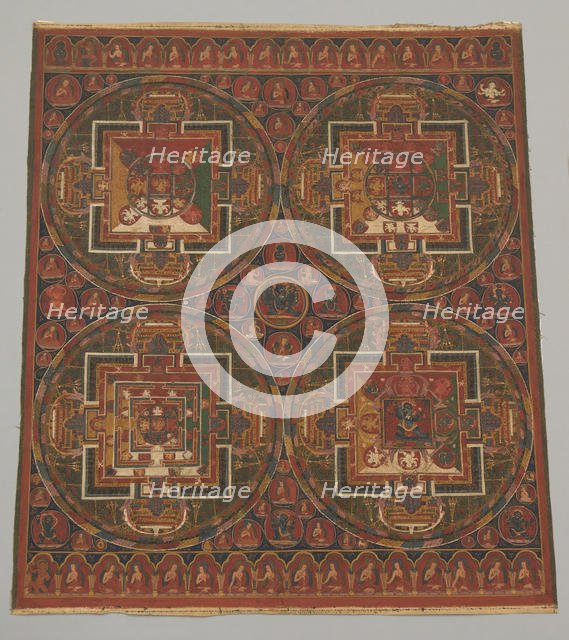 Four Mandalas of the Guhyasamaja Cycle, 16th century. Creator: Unknown.