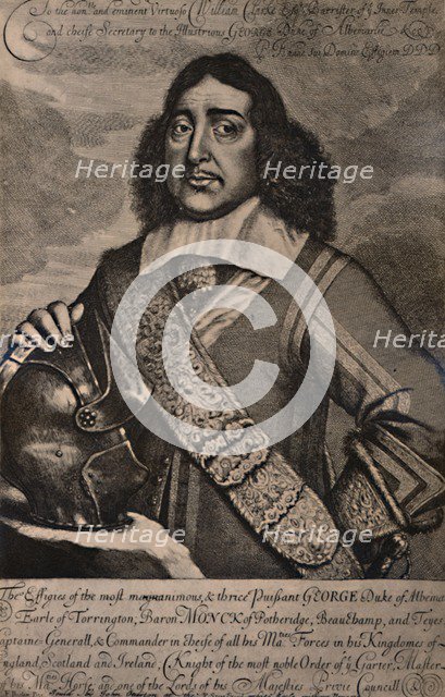 George Monck, 1st Duke of Albemarle, English soldier and statesman, 17th century (1894). Artist: Robert Gaywood.