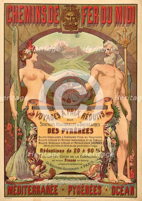 Chemins de fer du Midi. Les Pyrénées, c1900. Creator: Kauffmann, Paul Adolphe (1849-1940).