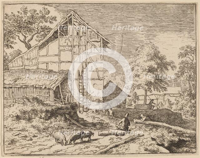 Cottage with Two Ladders, probably c. 1645/1656. Creator: Allart van Everdingen.