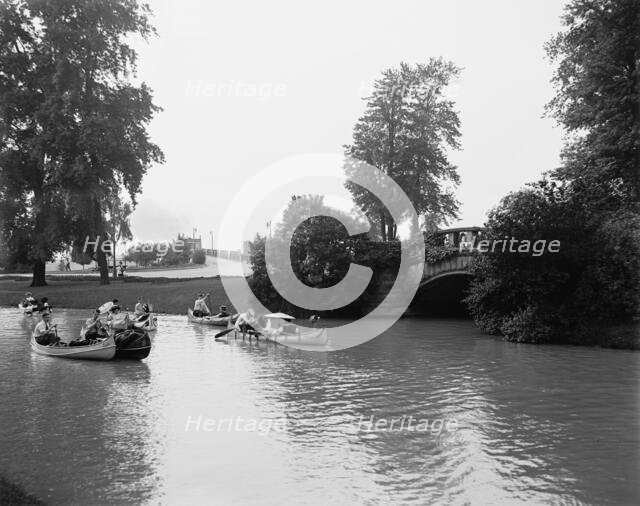 Bridge entrance from canal, Belle Isle Park, Detroit, Mich., between 1900 and 1910. Creator: Unknown.