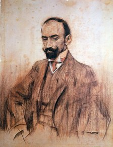 Portrait of Jacinto Benavente, (1866 - 1954), Spanish playwright, Nobel Prize for Literature in 1…