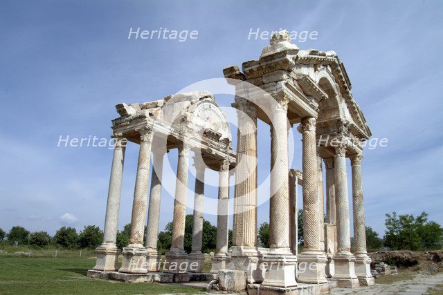 The Tetrapylon at Aphrodisias, Turkey. Artist: Samuel Magal