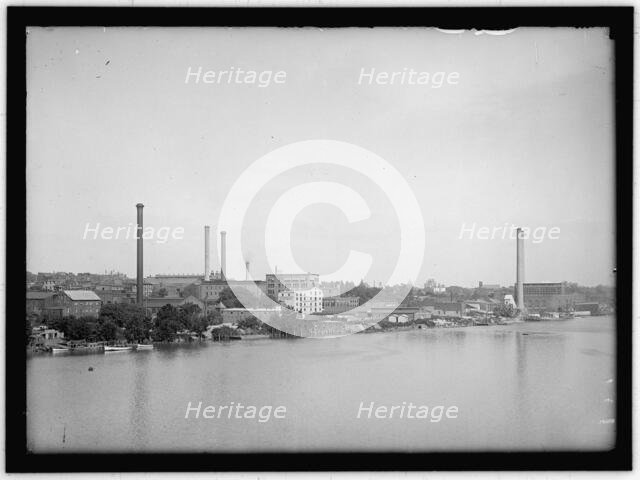 Georgetown waterfront, Washington, D.C., between 1913 and 1917. Creator: Harris & Ewing.