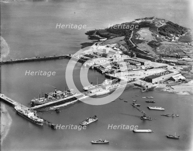Falmouth Docks and Pendennis Castle, Cornwall, 1928. Artist: Aerofilms.