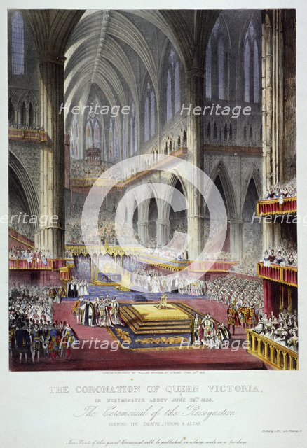 Coronation of Queen Victoria in Westminster Abbey, London, 1838. Artist: Anon