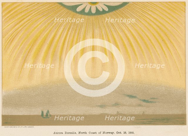 Aurora Borealis or Northern Lights observed from northern Norway, 10 October 1868, (1906). Artist: Unknown
