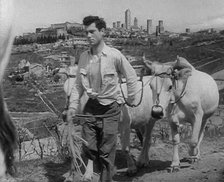 A Man Walking Livestock Through Countryside, 1943-1944. Creator: British Pathe Ltd.