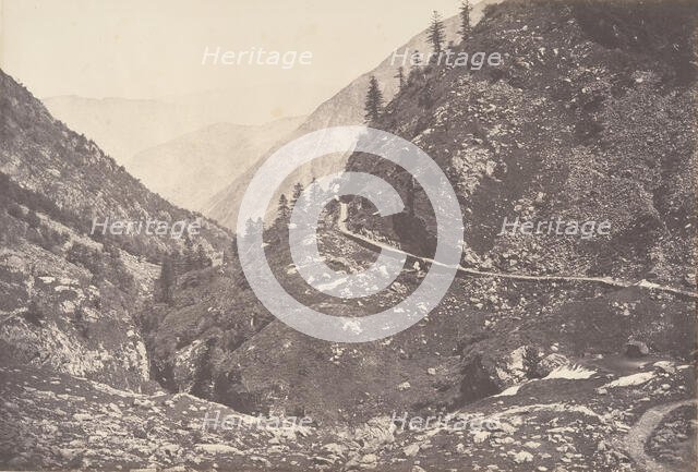 Gorge d'Astos, prise en revenant du lac d'Oo, Luchon, 1853. Creator: Joseph Vigier.