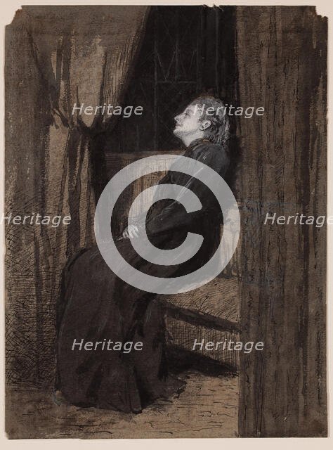 Seated Woman, between 1860 and 1895. Creator: Thomas Hovenden.