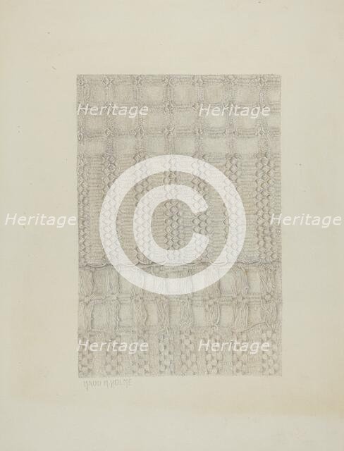 Handwoven Coverlet, c. 1939. Creator: Maud M Holme.