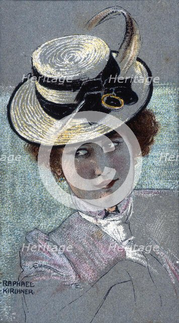 Bust of a Woman, 1902. Creator: Kirchner, Raphael (1876-1917).