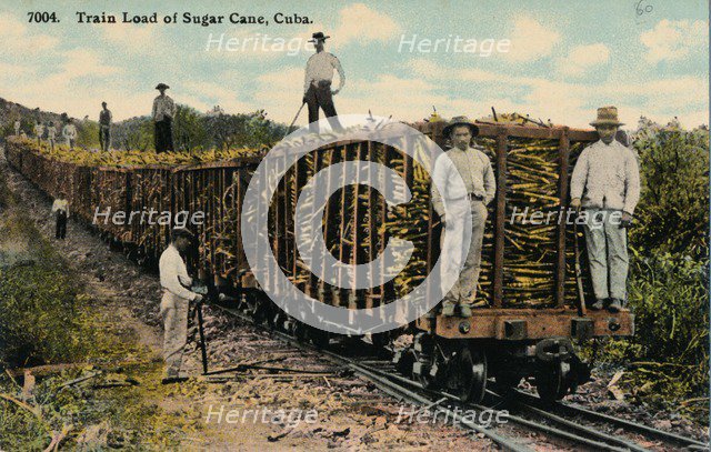 Train Load of Sugar Cane leaving the field, Cuba, 1915. Artist: Unknown