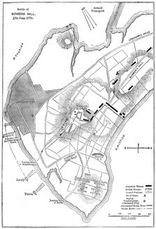 Plan of the Battle of Bunker Hill, Boston, Massachusetts, 1775 (c1880). Artist: Unknown