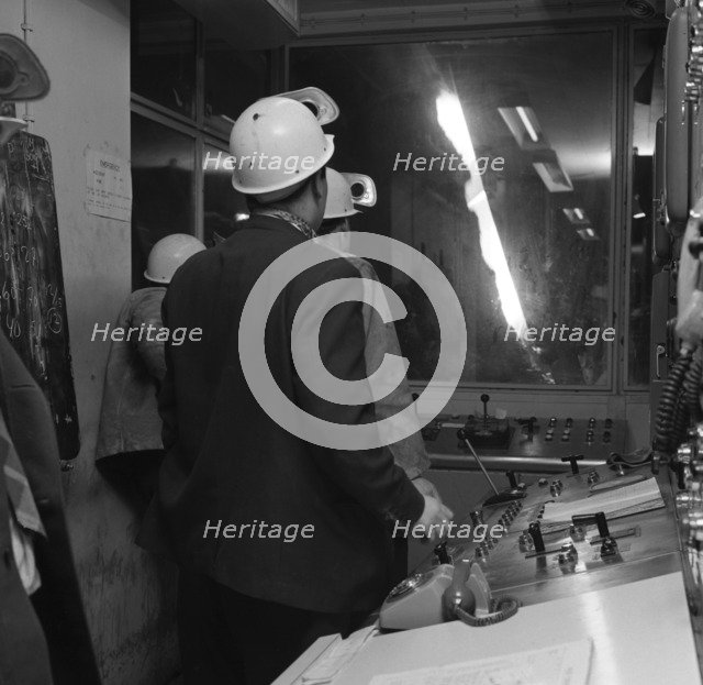 Steelworks control room, Park Gate Iron & Steel Co, Rotherham, South Yorkshire, 1964. Artist: Michael Walters