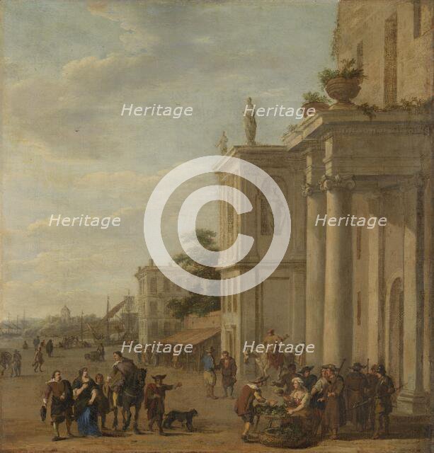 Italian marketplace, 1650-1689. Creator: Jacob van der Ulft.