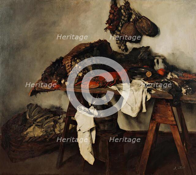 Large kitchen still life, 1879. Creator: Carl Schuch.