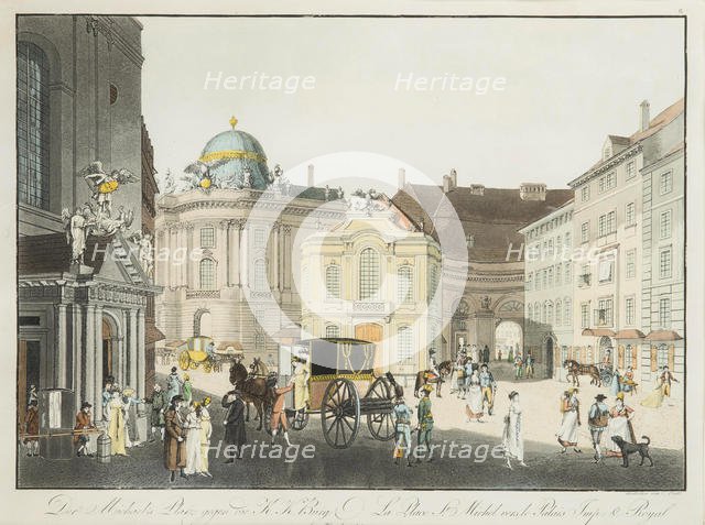 The Saint Michael Square in Vienna, Early 19th cen.. Creator: Postl, Karel (1769-1818).