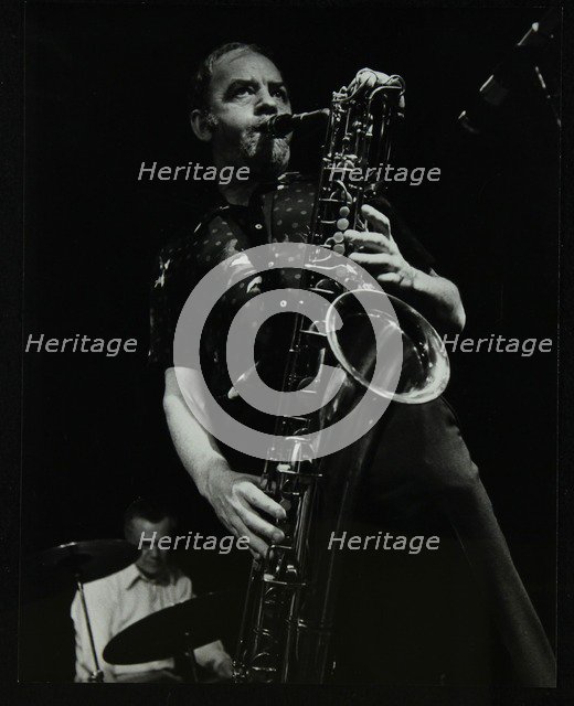 Derek Hogg (drums) and John Barnes (saxophone) playing at The Stables, Wavendon, Buckinghamshire. Artist: Denis Williams