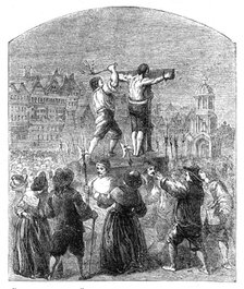 "Ancient London": Flogging a Nonconformist in Cheapside, 1862. Creator: Unknown.