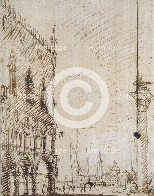 Venice: The south-west Angle of the Doge's Palace, early 18th century. Artist: Canaletto.