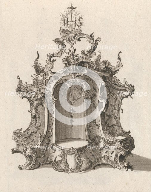 Design for a Tabernacle, Plate 4 from the series 'Tabernacle', Printed ca. 1750-56. Creator: Franz Xavier Habermann.
