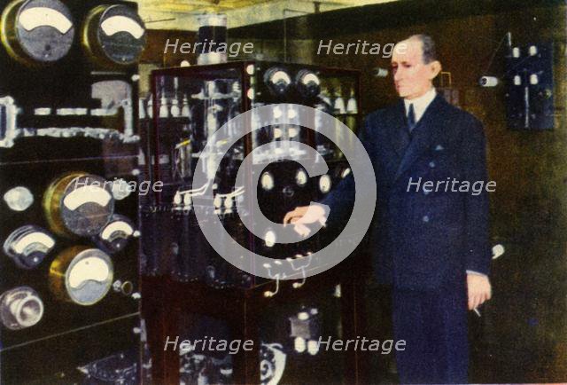 'Senator Marconi in the Wireless Room of his Yacht'. Creator: Unknown.
