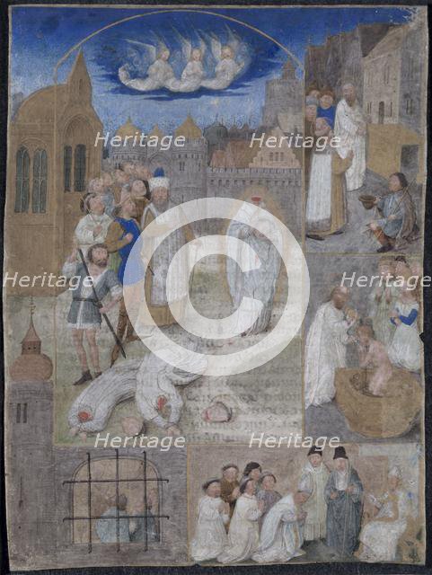 Leaf Excised from a Breviary of Charles the Bold and Margaret of York..., c. 1467-1470. Creator: Simon Marmion (French, 1420s-1489).