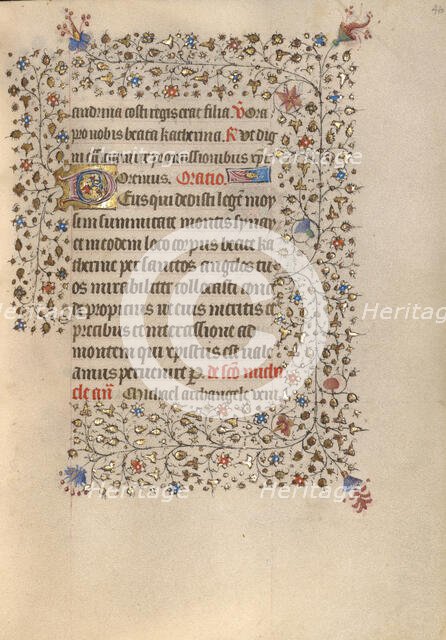 Decorated Text Page; Book of Hours, about 1420. Creator: Unknown.