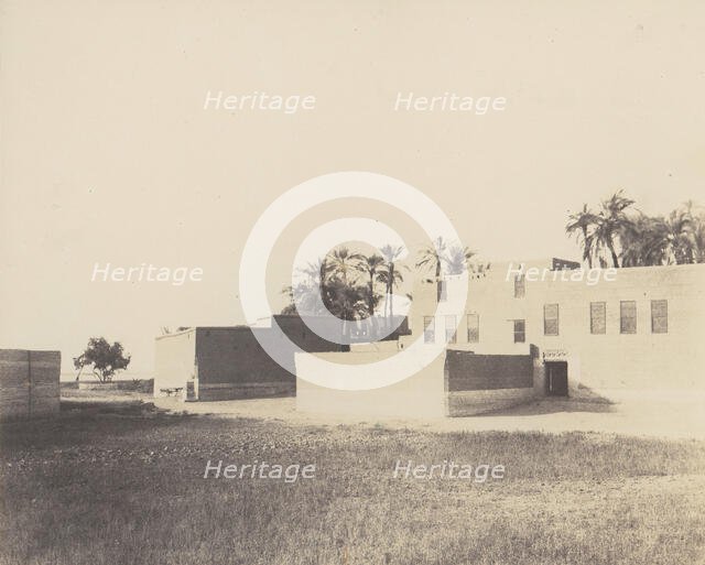 Syout, Habitations Arabes sur le Bord du Nil, 1851-52, printed 1853-54. Creator: Félix Teynard.