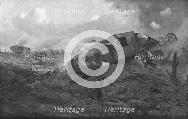 'Un des plus extraordinaires spectacles de cetteguerre les "Tanks" britanniques sur le..., 1916. Creator: J Simont.